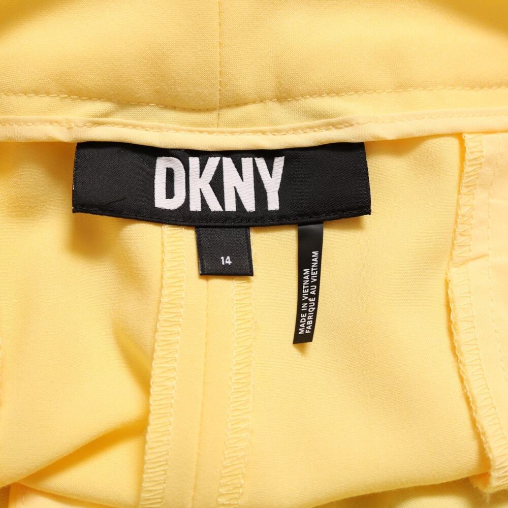 DKNY Essex Slim Ankle Pants Yellow Stretch Dress Trouser Workwear Modern Size 14 - Picture 8 of 13